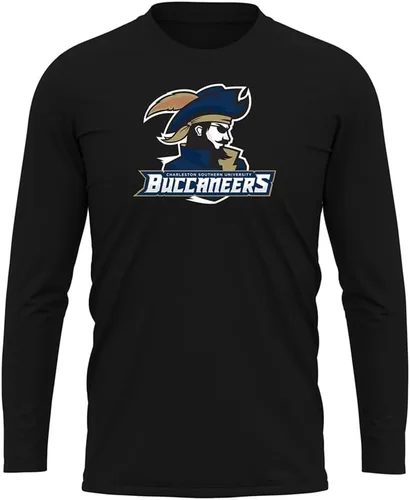 Miniatura 294 de Camisa deportiva de manga larga oficial de la NCAA Collegiate para hombre, colección negra con logotipo primario