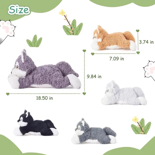 Miniatura 5 de IKASA Muñeco de peluche de mamá gato, juguete de peluche suave y abrazable de 16" con pequeños mini bebés gatitos, regalos para niños, niñas y niños