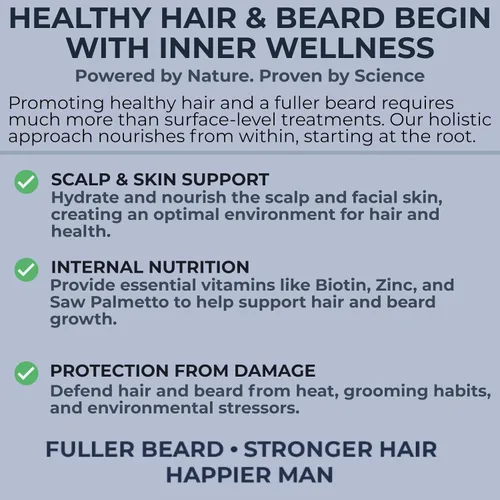 Miniatura 4 de DHT Blocker para hombres – Suplemento para el crecimiento del cabello con biotina, MSM, Saw Palmetto y zinc – Apoya el cabello más grueso, más lleno