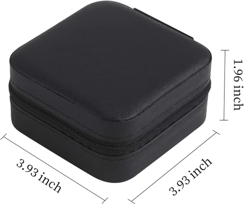 Miniatura 2 de Casegrace - Mini joyero portátil de viaje de cuero para joyas, organizador de anillos, caja de regalo para niñas y mujeres