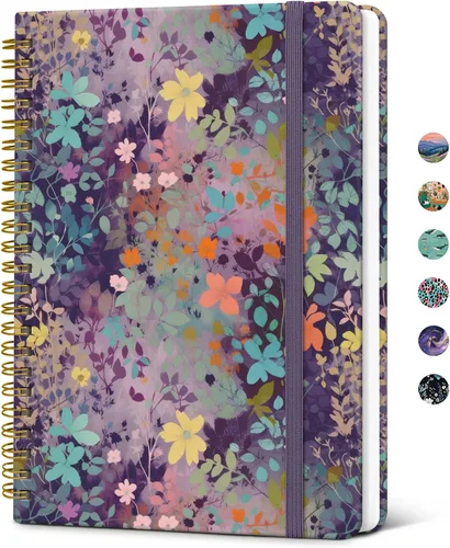 Miniatura 15 de Taja Cuaderno de Diario en Espiral con Líneas para Mujeres, A5 Lindo Cuaderno de Tapa Dura con Rayas Universitarias para Trabajo y Toma de Notas