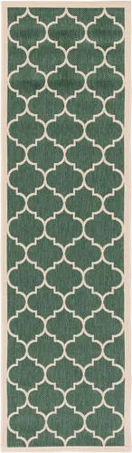 Miniatura 8 de SAFAVIEH Courtyard Collection - Alfombra decorativa de 2 x 3 pies 7 pulgadas, verde oscuro y beige, no desprende pelusa y de fácil cuidado