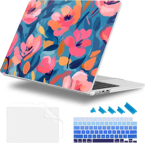 Miniatura 19 de Funda para MacBook Air 2026/2025/2024/2023 de 15 pulgadas M5 A3448/M4 A3241/M3 A3114/M2 A2941, elegante funda protectora rígida para MacBook Air