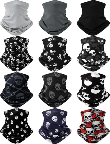 Miniatura 8 de Cuffbow Paquete de 12 polainas para el cuello, pasamontañas para hombres y mujeres, polaina refrescante para el cuello, bufanda de protección UV