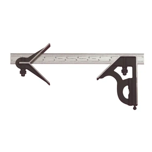 Miniatura 13 de Starrett Escuadra de combinación de acero con cabeza cuadrada - Longitud de hoja de 300 mm, cabezas de hierro fundido, pestillo reversible, punta