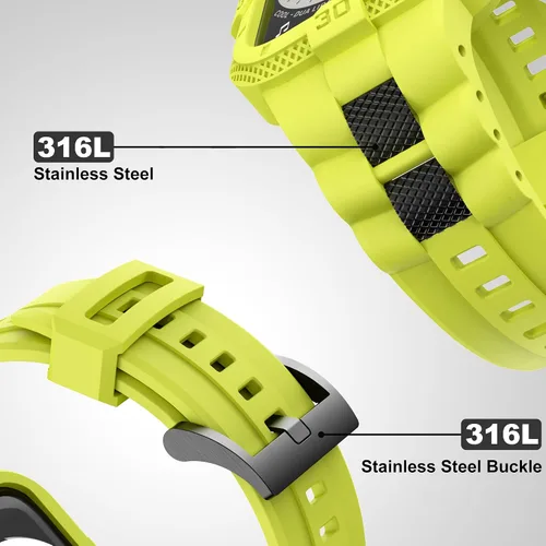 Miniatura 4 de Correas compatibles con Apple Watch Band 46mm 45mm 44mm 42mm, correa deportiva para hombres con funda protectora para Watch Series 11 10 9 8 7/ SE