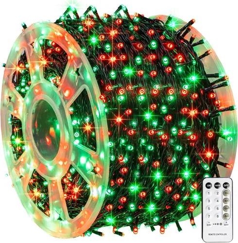 Miniatura 22 de Dazzle Bright - Guirnalda de luces de Navidad para exteriores, 1000 luces LED de 328 pies, enchufe de luz de hada con control remoto, 8 modos