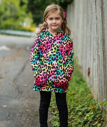 Miniatura 2 de uideazone - Sudadera con capucha y diseño gráfico tridimensional con bolsillo, para niñas de 4 a 14 años.