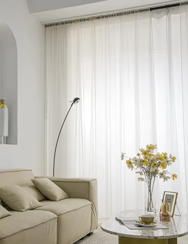 Miniatura 2 de Cortinas semitransparentes para ventanas de 50 pulgadas de largo, 52 pulgadas de ancho, juego de 2 paneles de cortinas traslúcidas, bolsillo