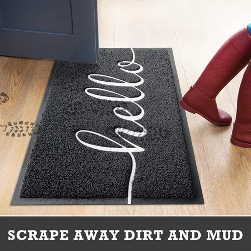 Miniatura 7 de Alfombra de puerta CozyBounty Hello Mats - tapete antideslizante para interiores y exteriores de bajo perfil para entrada, tapete de piso