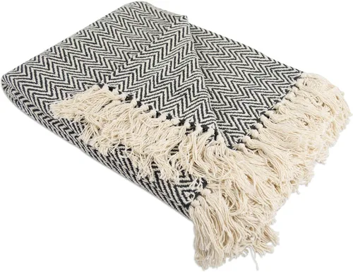 Miniatura 10 de DII Chevron Throw Collection Maneja de mano de algodón, 50x60, alcachofa