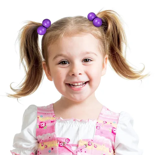Miniatura 7 de 16 piezas Coletas Bolas de 24MM (0.94 in) Elásticos para Cabello Colección Bolas de Coleta de Colores Brillantes Para Niñas y Niños Pequeños Liso