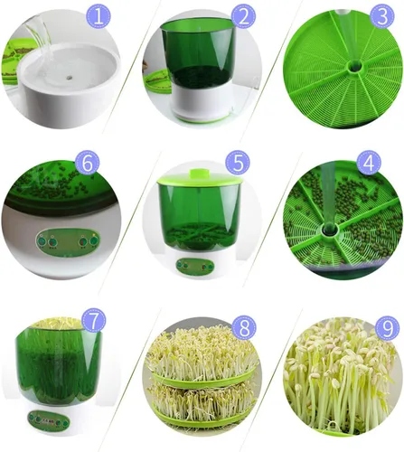 Miniatura 6 de Kit de cultivo de brotes de frijol, máquina de brotes de frijol, máquina de brotes de frijoles de gran capacidad, grado alimenticio, alta seguridad