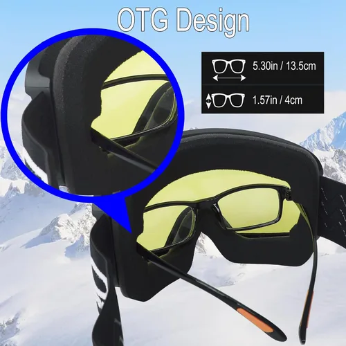 Miniatura 5 de OUTDOOR SPARTA OTG - Gafas de esquí para hombres, mujeres y jóvenes, 100 % protección UV y antirreflejos