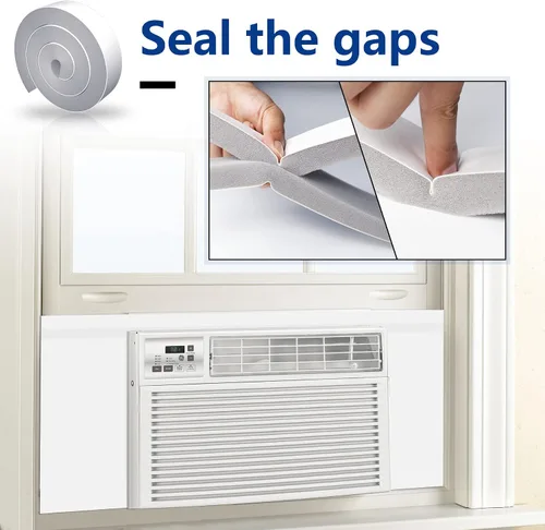Miniatura 4 de Paneles de aislamiento envolvente de aire acondicionado de ventana, panel de espuma aislado lateral de CA blanca con tira de sellado superior