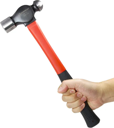 Miniatura 6 de Powerbuilt Martillo de bola de 24 onzas con mango de fibra de vidrio, resistente a golpes y mango de goma antideslizante, acero endurecido tratado