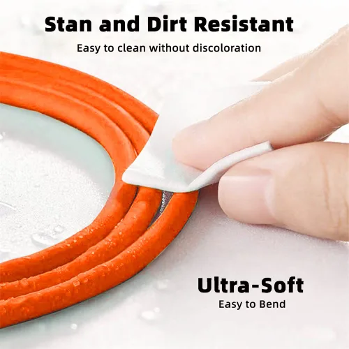 Miniatura 3 de cablecc Tipo A USB-A a USB-C Silicona Líquida Ultra Suave 120W Power USB2.0 Datos Cable Naranja Carga Rápida para Computadora Portátil Tableta