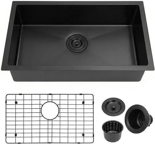 Miniatura 12 de MILOSEN Fregadero de cocina para autocaravana de 25 x 15 pulgadas, fregaderos de cocina de acero inoxidable bajo encimera de un solo tazón