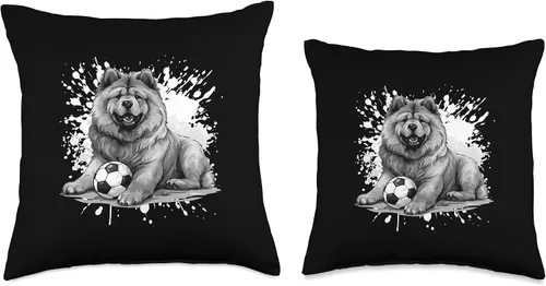 Miniatura 3 de Dog Sports Team Inc Chow Dog Soccer Team Animal Sports Throw Pillow, 16x16, Multicolor