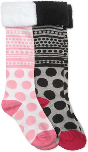 Jefferies Socks Calcetines altos hasta la rodilla con diseño de rayas para niñas, paquete de 2 pares