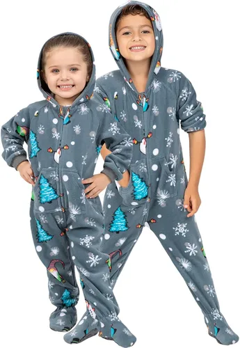Miniatura 5 de Footed Pajamas - Enterizo con capucha a juego para la familia Suéteres de una pieza para niños, niñas, hombres, mujeres y mascotas, unisex, Naranja