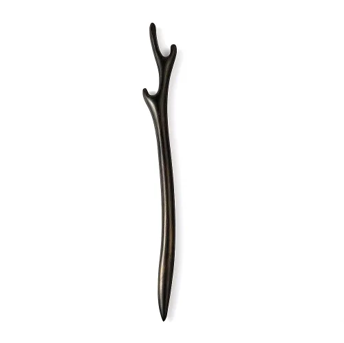 Palillos clásicos hechos a mano tallados para el cabello, sándalo negro natural (ébano), palillos para peinar, accesorio para hacer updo, 7 pulgadas