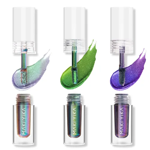 Miniatura 12 de Maki Yika Sombra de ojos líquida con brillo Ojos de camaleón metálicos Sombra de ojos multicolor cambiante de larga duración Sombra de ojos Aurora