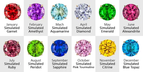 Miniatura 6 de 14k Gold Plated Brass Birth Month Cubic Zirconia Flower Baby Hoop Huggie Baby Girls Earrings