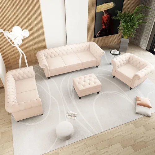 Miniatura 6 de AVZEAR Silla de Acento para Sala de Estar, Silla de Sofá Tapizada Silla de Sofá Individual con Respaldo Acolchado, Silla de Sofá Chesterfield