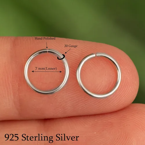 Miniatura 18 de Aretes de aro de oro de plata – Aretes de aro para mujer, dos piezas de aros de plata fina rellenos de oro, aro de hélice, anillo de tragus, aro