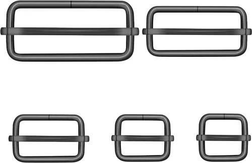 Miniatura 8 de CooBigo Paquete de 25 hebillas deslizantes ajustables de metal de 1 pulgada, ajustador rectangular Tri-Glide, deslizador de correa de tirantes