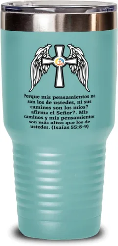 Regalo religioso en español para hombre o mujer taza de café para bautizo, primera comunión, confirmación, matrimonio - Vaso de Vino color verde