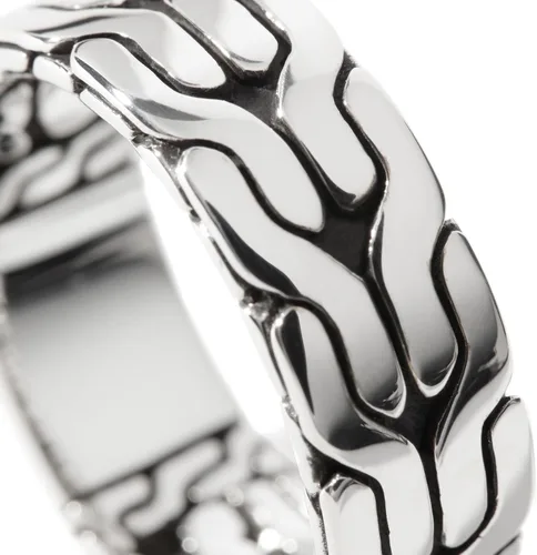 Miniatura 3 de John Hardy Anillo clásico de plata para hombre, 0.315in