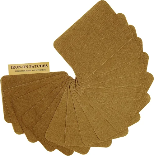 Miniatura 11 de Harsgs 12 piezas de parches de hierro para tela con adhesivo fuerte por dentro y por fuera 100% algodón para reparación y decoración de ropa y Negro