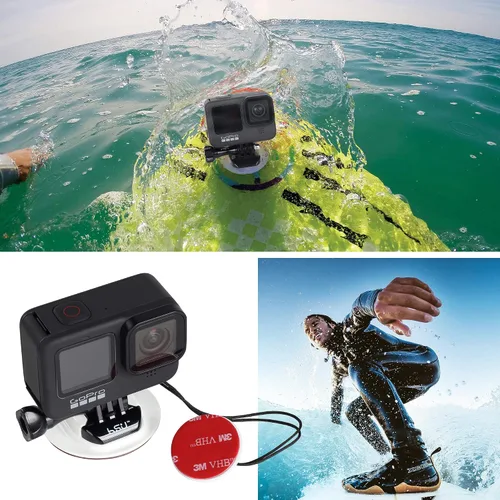 Miniatura 4 de HSU Soportes de surf y accesorios para esquí, esnórquel, surf, wakeboard, accesorio para GoPro Hero 13, 12, 11, 10, 9, 8, 7, 6, 5, negro, plata