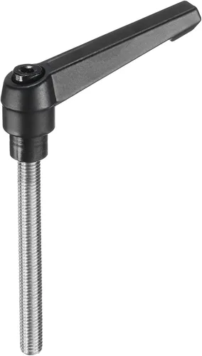 Miniatura 40 de uxcell Manija de palanca de sujeción ajustable M5 x 0.787 in óxido negro métrico acero al carbono macho roscado perillas de mano con botón