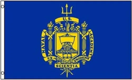 AZ FLAG - Bandera de la Academia Naval de los Estados Unidos - 3 x 5 pies - Cartel naval estadounidense de poliéster 100D con dos ojales de metal -