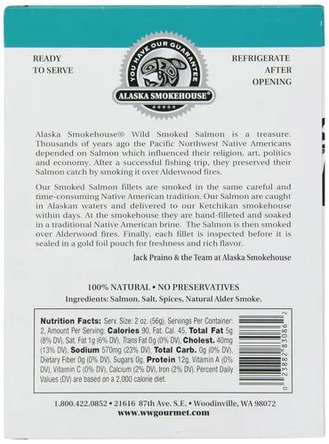 Miniatura 4 de Alaska Smokehouse Salmón ahumado premium, caja de regalo de 4 onzas