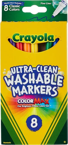 Crayola marcadores lavables trazo fino ultralimpios, Paquete de 1, Multicolor
