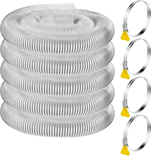 Miniatura 8 de Amylove Manguera de recogida de polvo de PVC pesado de 2.5 pulgadas, 10 pies, manguera flexible de PVC transparente con bobina de alambre de acero