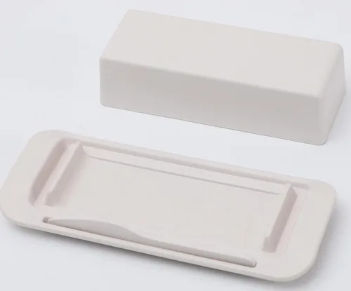 Miniatura 2 de Mantequillera de bambú con tapa y cuchillo, pequeño recipiente para mantequilla para un palo de mantequilla, recipiente para mantequilla para Blanco