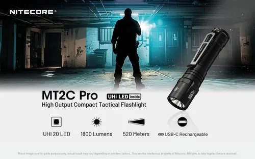 Miniatura 2 de Nitecore MT2C Pro - Linterna EDC de 1800 lúmenes, recargable USB-C, LED de alta eficiencia, larga duración, tiro largo, delgada, ligera