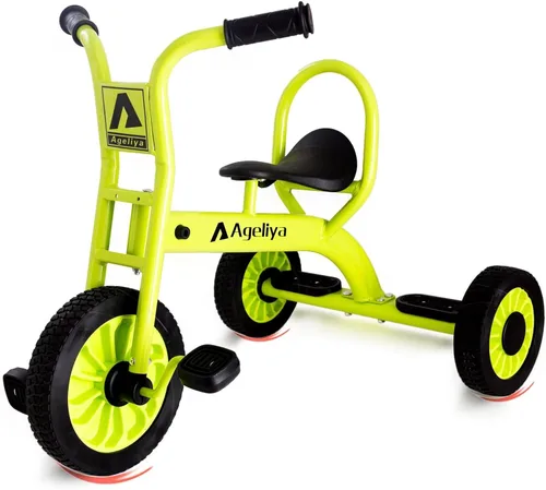 Miniatura 12 de Triciclo infantil para preescolares a partir de 3 años, ideal para patio de juegos al aire libre y guardería, triciclo de pedal de metal duradero