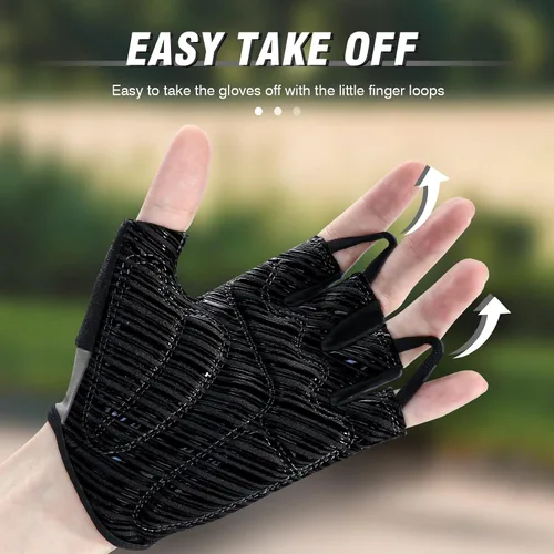 Miniatura 3 de Guantes de ciclismo para hombres y mujeres con almohadilla antideslizante que absorbe los golpes, peso ligero, ajuste agradable, guantes