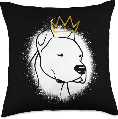 Miniatura 4 de Miller Sye Dogo Argentino - Almohada con corona, 16 x 16, multicolor