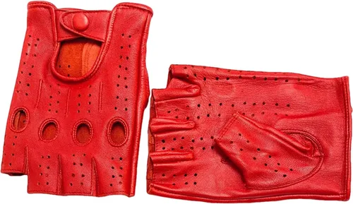 Guantes sin forro de piel de oveja genuina para hombre, medio dedo, ciclismo, motocicleta, ejercicio y fitness, sin forro