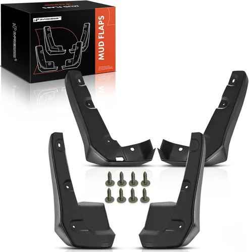 Miniatura 11 de A-Premium Juego de 4 unidades de guardabarros con accesorios compatibles con Honda Civic, 2006-2011, sedán, color negro, delantero y trasero