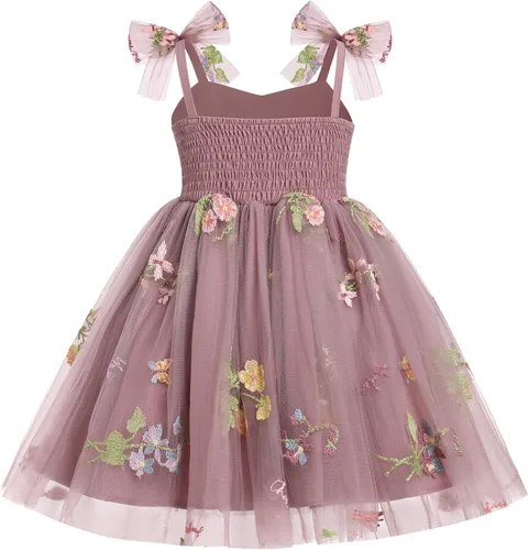 Miniatura 150 de IMEKIS Vestido de princesa de cumpleaños para niña pequeña, confeti brillante, bohemio, arco iris, pastel, sesión de fotos, traje para 1-6T
