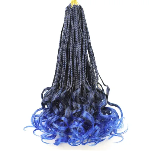 Miniatura 41 de Trenzas de ganchillo rizado francés T33, cabello pre-anillado 10 pulgadas, trenzas cortas rizadas francesas con extremos rizados, trenzas box