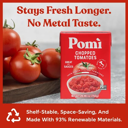 Miniatura 8 de Pomì - Tomates picados sin OMG, sin gluten, sin BPA, tomates italianos 100% frescos para salsas, pasta y pizza, alternativa a tomates enlatados